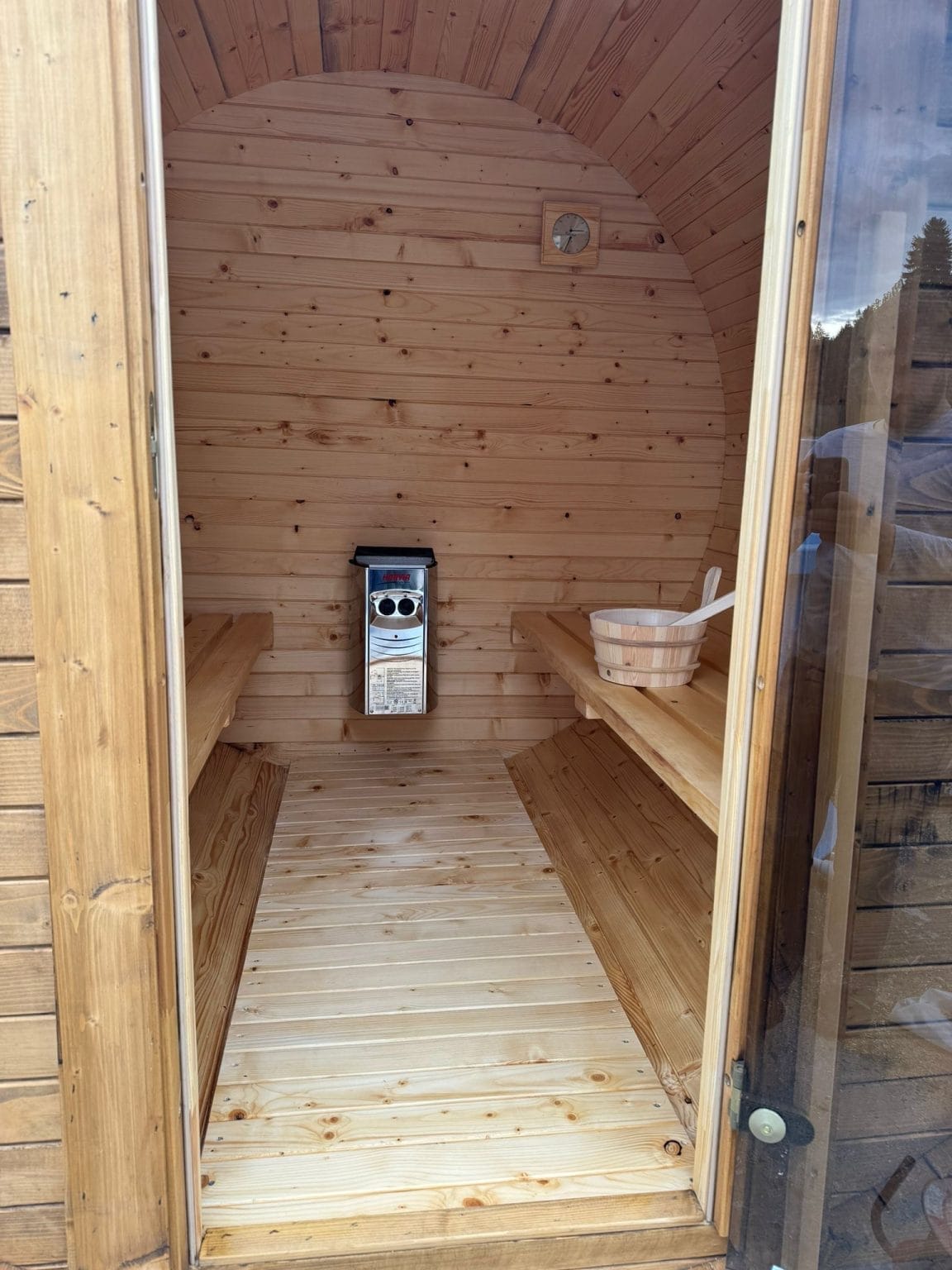Interior sauna de exterior