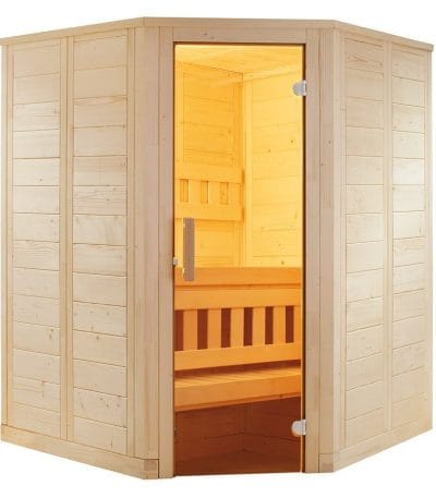 Saune Complete - Cabina sauna din lemn masiv Wellfun Mini 145x145x204 cm
