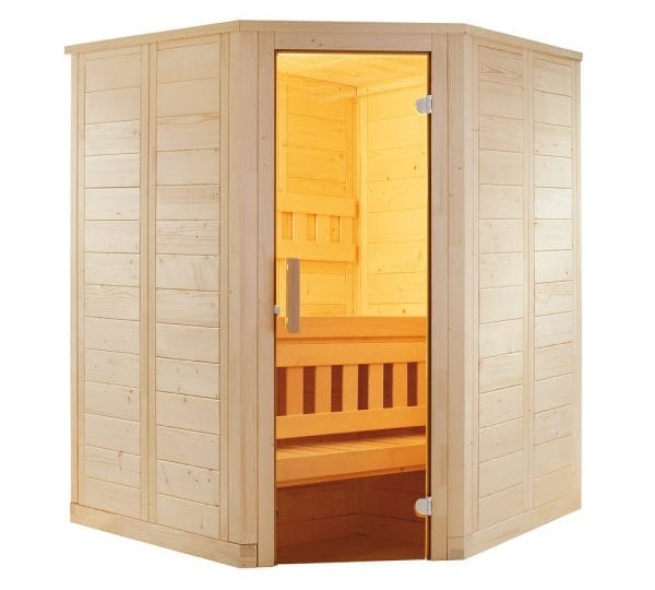 Saune Complete - Cabina sauna din lemn masiv Wellfun Mini 145x145x204 cm