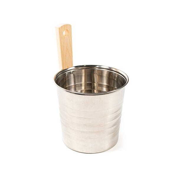 Saune Complete - Galeata sauna Waincris Lux U-B074 8litri din inox si maner din lemn de pin