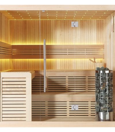 Saune Complete - Sauna finlandeza Nordic Repose 220x200x210cm din hemlock